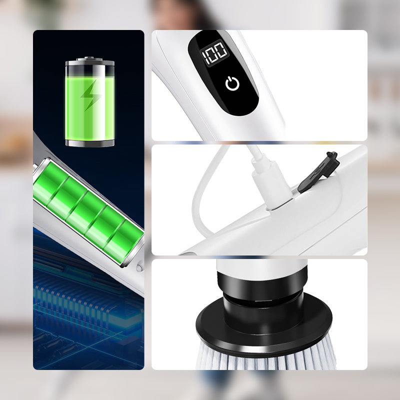 ⏳🔥LIMITED-TIME 50% OFF! ⏰⚡ 8-in-1 Cordless Electric Spin Scrubber with 3 Extension Rods & Dual Speeds 🧼