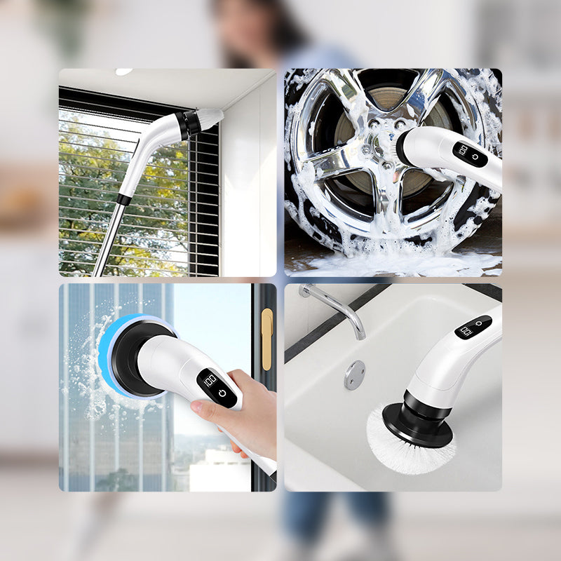 ⏳🔥LIMITED-TIME 50% OFF! ⏰⚡ 8-in-1 Cordless Electric Spin Scrubber with 3 Extension Rods & Dual Speeds 🧼