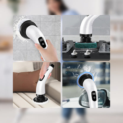 ⏳🔥LIMITED-TIME 50% OFF! ⏰⚡ 8-in-1 Cordless Electric Spin Scrubber with 3 Extension Rods & Dual Speeds 🧼