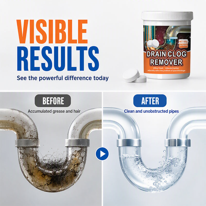 🫧 Effervescent Drain Cleaner Tablets – Easy Drop-In Solution for Clogs & Odors