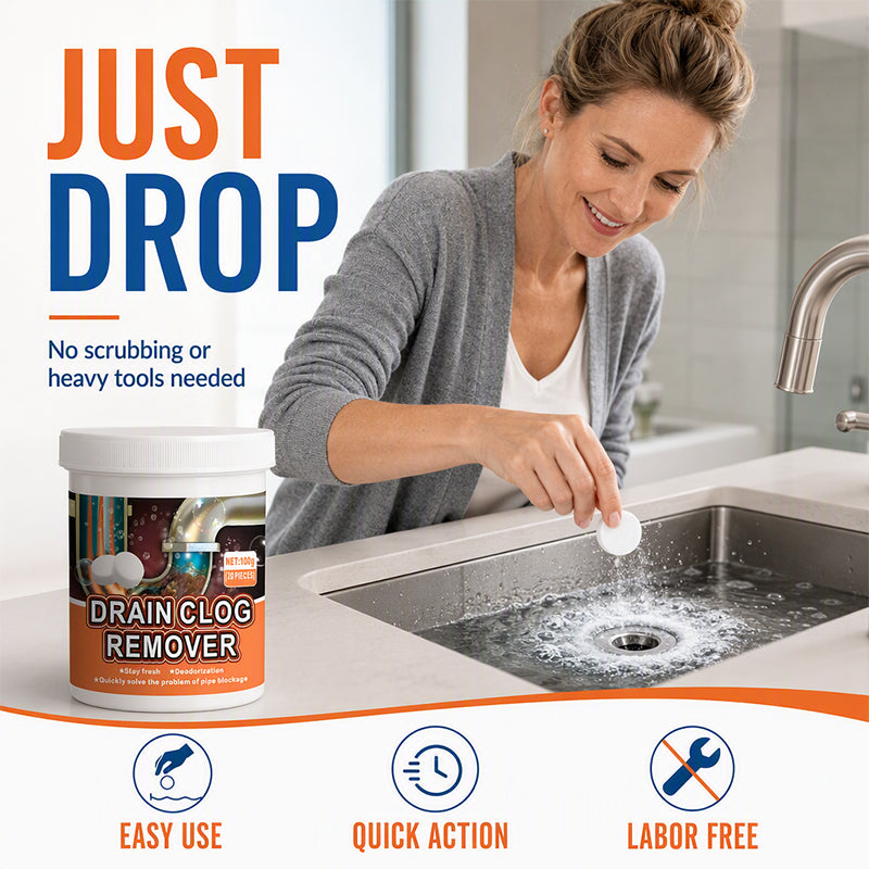 🫧 Effervescent Drain Cleaner Tablets – Easy Drop-In Solution for Clogs & Odors