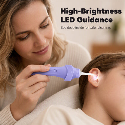 👂 LED Ear Wax Removal Tool – 65kPa Suction Ear Cleaner with Light, Soft Silicone Tips & Rechargeable Home Ear Care Kit