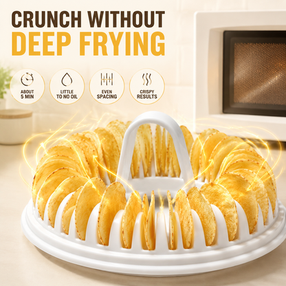 🥔 Microwave Potato Chip Maker with Slicer – Oil-Free Snack Kit ✨