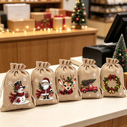📢📢48% OFF !! ⏰Christmas Drawstring Gift Bags