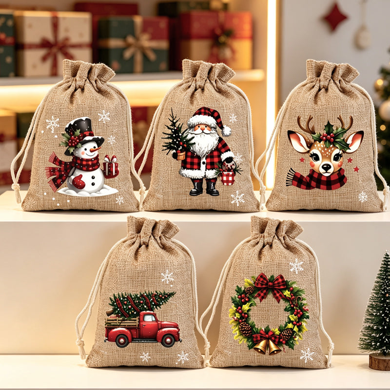 📢📢48% OFF !! ⏰Christmas Drawstring Gift Bags