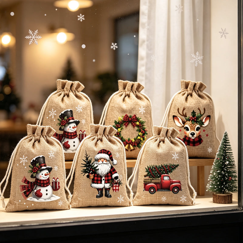 📢📢48% OFF !! ⏰Christmas Drawstring Gift Bags