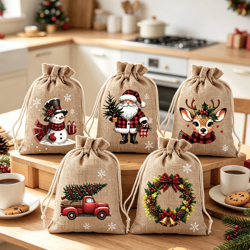 📢📢48% OFF !! ⏰Christmas Drawstring Gift Bags