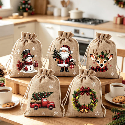 📢📢48% OFF !! ⏰Christmas Drawstring Gift Bags