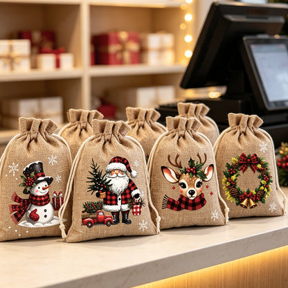 📢📢48% OFF !! ⏰Christmas Drawstring Gift Bags