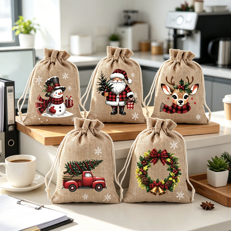 📢📢48% OFF !! ⏰Christmas Drawstring Gift Bags