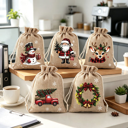 📢📢48% OFF !! ⏰Christmas Drawstring Gift Bags