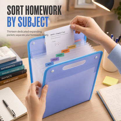 📂 50% off. 13-Pocket A4 Accordion File Organizer | Vertical School Folder✨🎒
