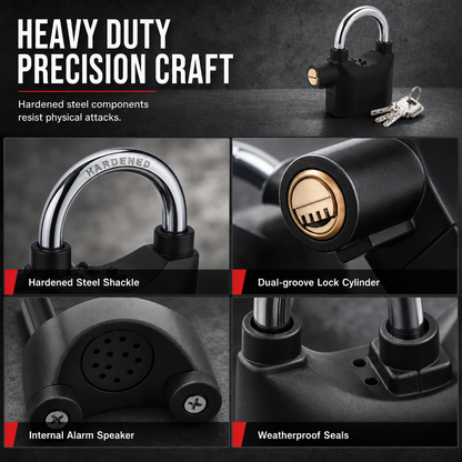 🚨🔒 Heavy-Duty Alarm Security Lock – Aluminum Alloy Anti-Theft Protection for Gates, Bikes & Storage