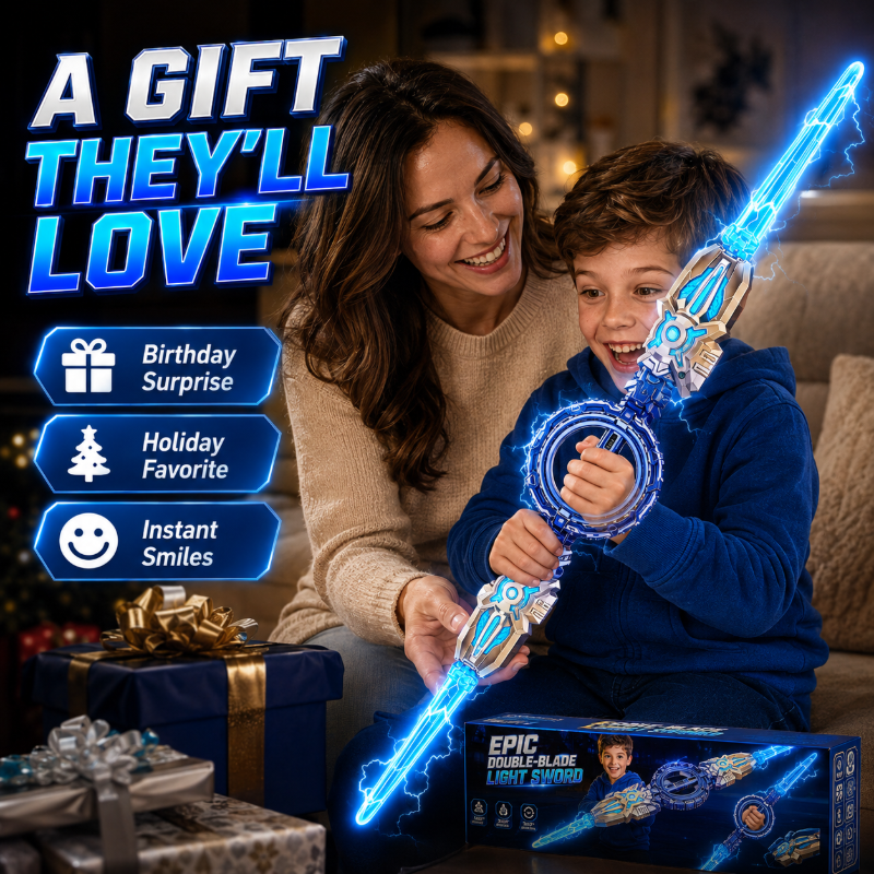 ⚡ 360° Spinning Extendable Light-Up Double-Blade Toy