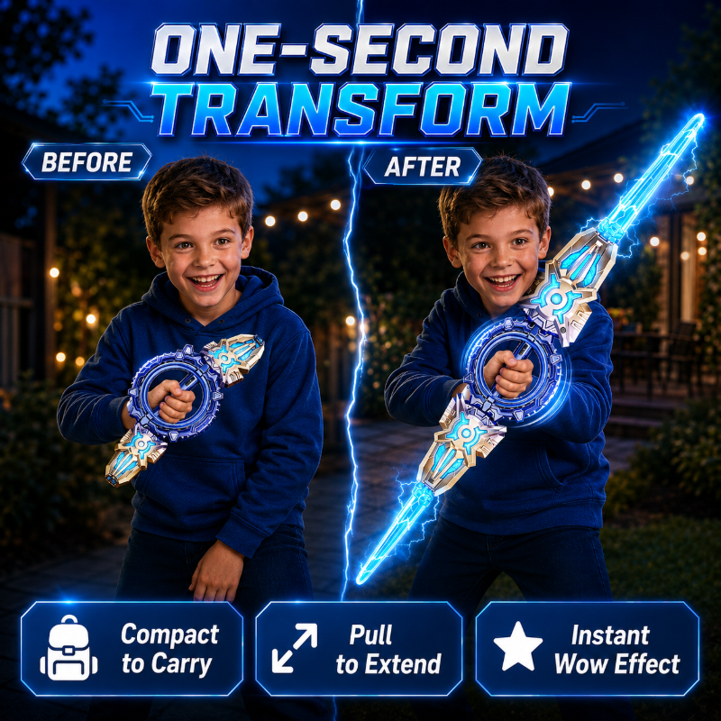 ⚡ 360° Spinning Extendable Light-Up Double-Blade Toy