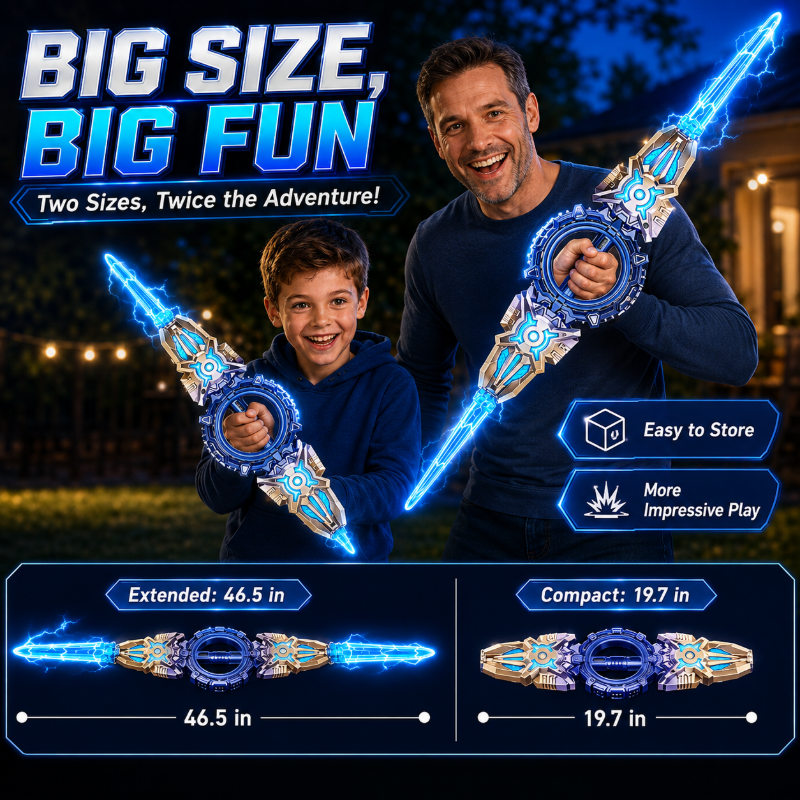 ⚡ 360° Spinning Extendable Light-Up Double-Blade Toy