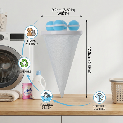 3Pcs Pet Hair Laundry Filter for Washing Machines – Reusable Hair Catcher Bag